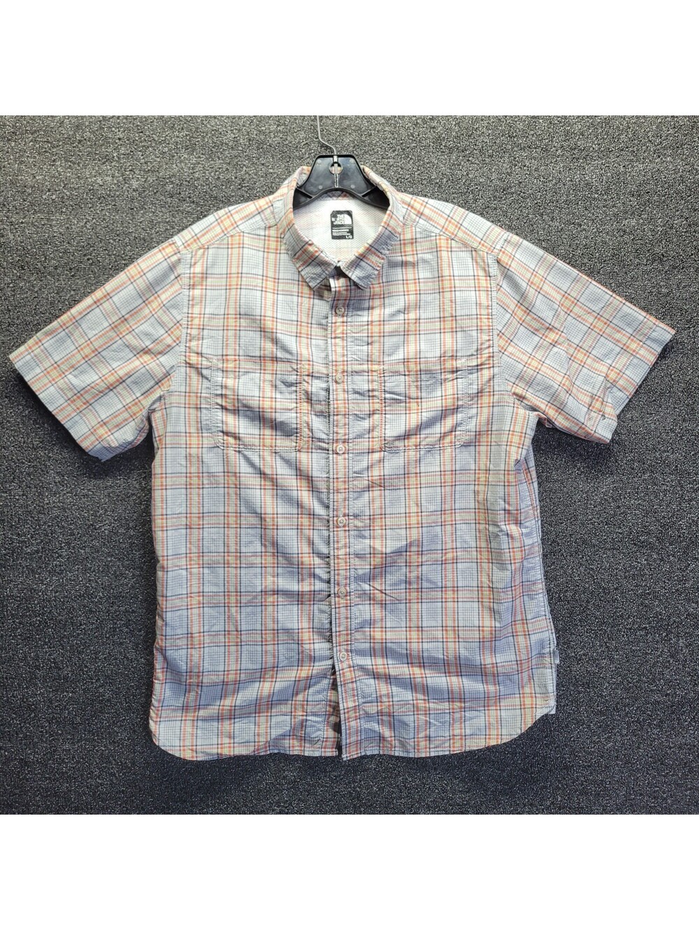 The North Face Men's Hiking Short Sleeve Button Up Shirt Zip Pocket L